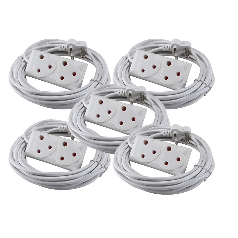 10m Extension Cord With A Two-Way Multi-Plug Extension Lead Bulk 5 Pack