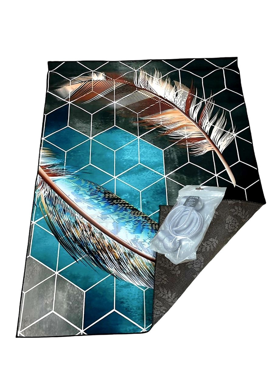 200cm by 150cm - Modern 3D Design Area 27 Rug & Complementary IYWA Tieback