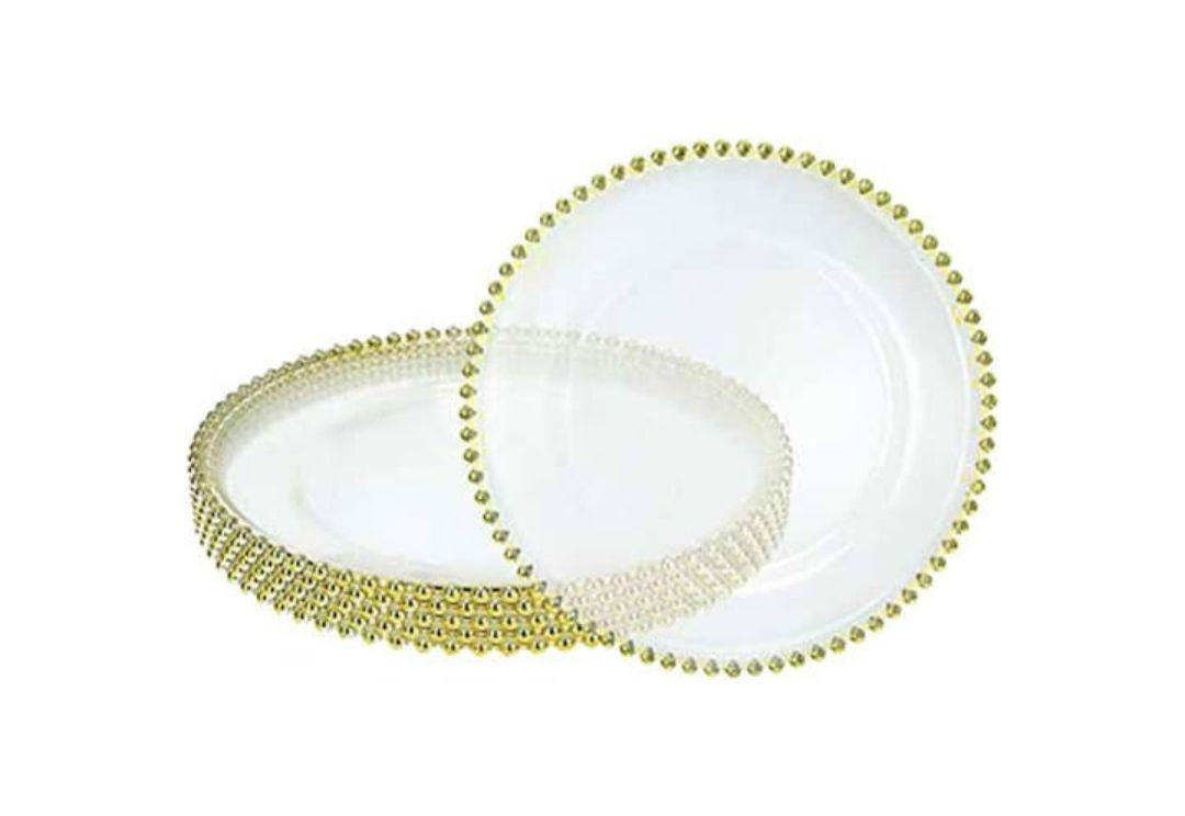 Underplates Set Gold Beaded Rim x6