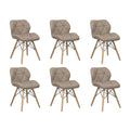 6 Piece Of Multifunctional Scandinavian Butterfly Design Ergonomic Chair Set - Brown