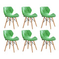 6 Piece Of Multifunctional Scandinavian Butterfly Design Ergonomic Chair Set - Green