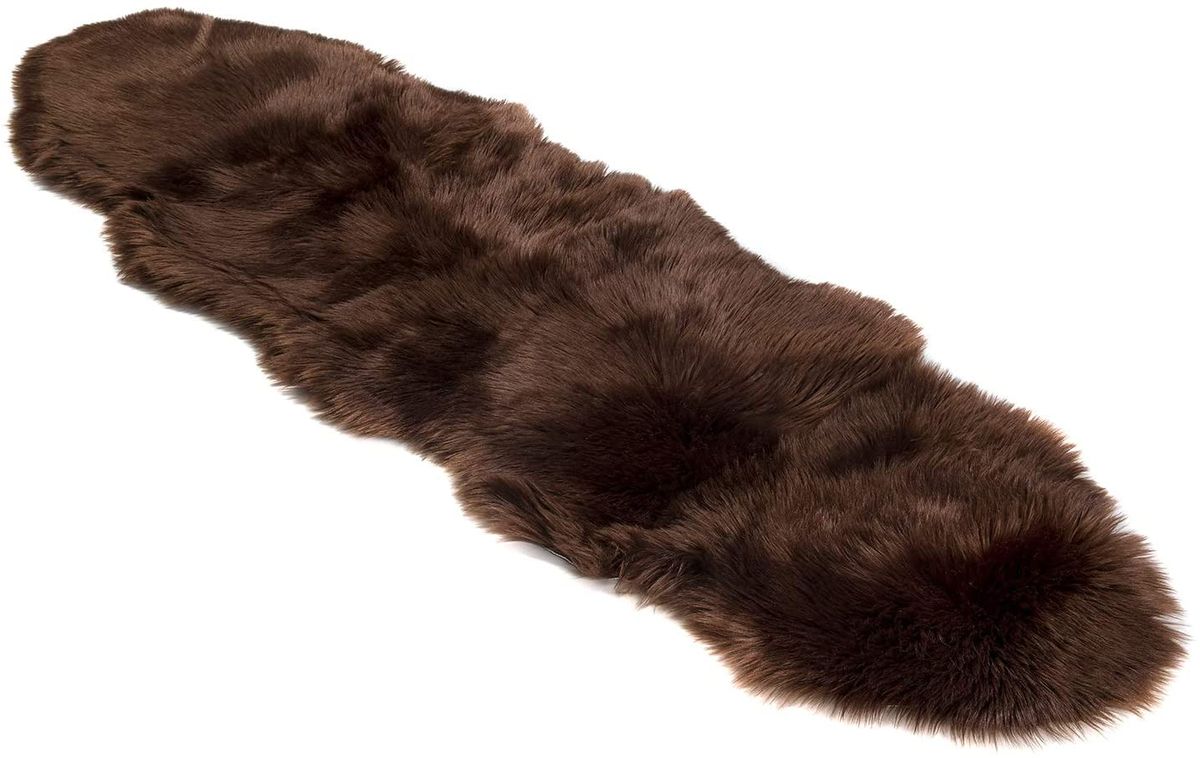 Soft Faux Fur Rug Runner - Brown