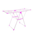 Folding Laundry Drying Rack - Clothes Stand with Multiple Hanging - Pink