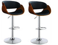 Bar Stools / Kitchen Counter Chairs – Set of 2 - Black / Brown Colour