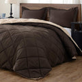 Reversible Comforter Brown Tan - 5 Piece - Queen