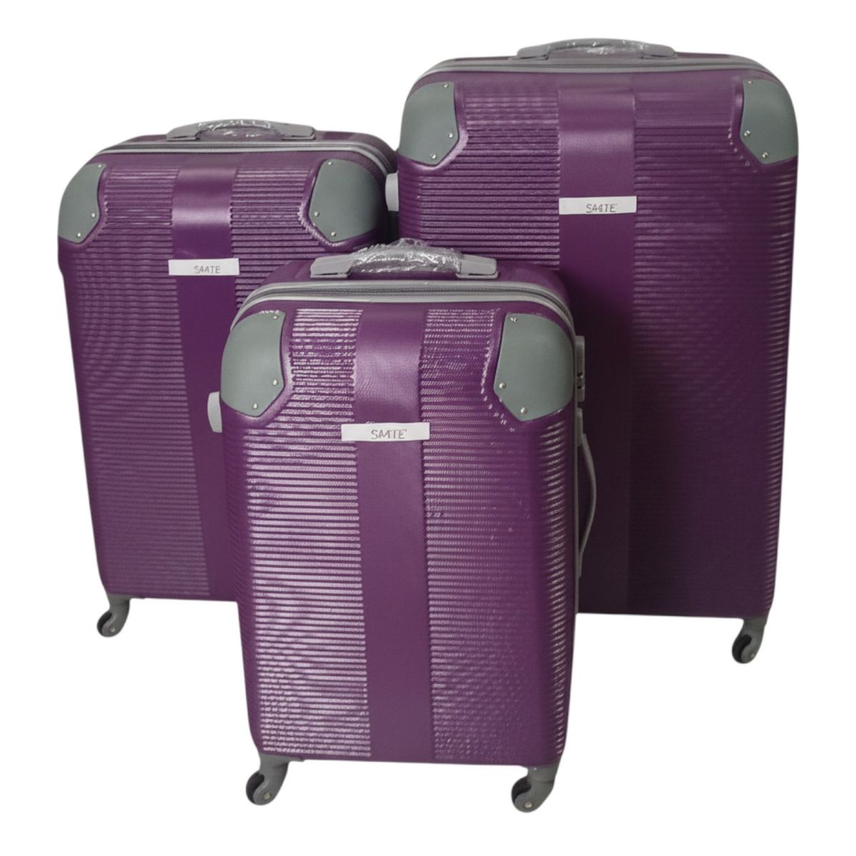 SMTE Hardside Spinner Luggage Set with Protective Corner - 3 Piece - Purple