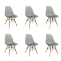 6 Pcs Of Multifunctional Modern Design Transparent Eames Chairs Set - Light Black Transparent