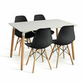 Dining Table & 4 Wooden Dining Chairs - Black