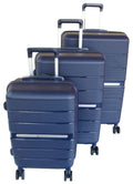 Mooistar Unbreakable Travel Luggage 3 Piece Suitcases Spinner - Navy Blue