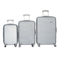 3 Piece Hard Outer Shell Luggage Set - 28 Inch - Silver
