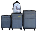 GALAXIA 3-Piece Grey Spinner Luggage Set with Customizable Backpack