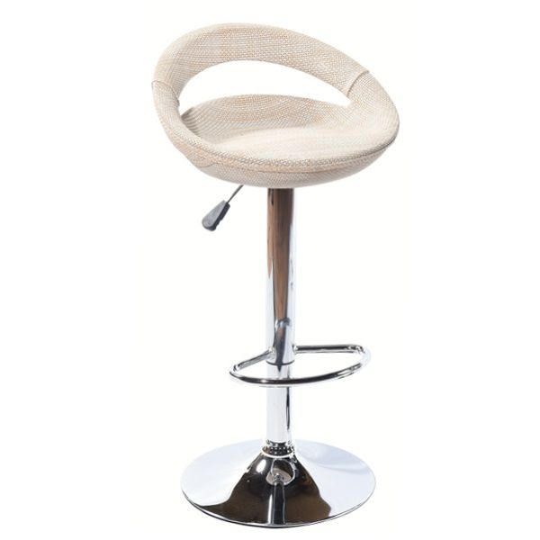 Bamboo height adjustable cutout barstool - Beige