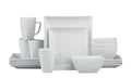 16-Piece Ceramic Porcelain Dinnerware Set - White