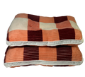 2pc Microfiber Super Soft Pillows Orange & Red Checks Patt