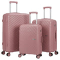 Astro Gear- Xbriege Polypropylene Suitcase Set 8 Wheel - 3 Piece - Pink