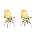 2 Pieces Of Multifunctional Modern Design Transparent Eames Chairs Set - Gold