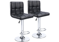 Ronin Faux Leather Swivel Bar Stool - Set of 2 - Black