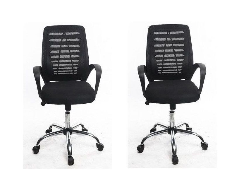 Office Chairs -Ergonomic Midback Pack of 2 ���Black Colour