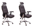 Office Chairs – Executive Mid-Back Ergonomic – 2 Pack – Black Colour