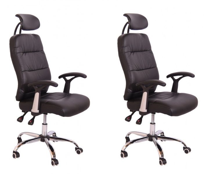 Office Chairs – Executive Mid-Back Ergonomic – 2 Pack – Black Colour