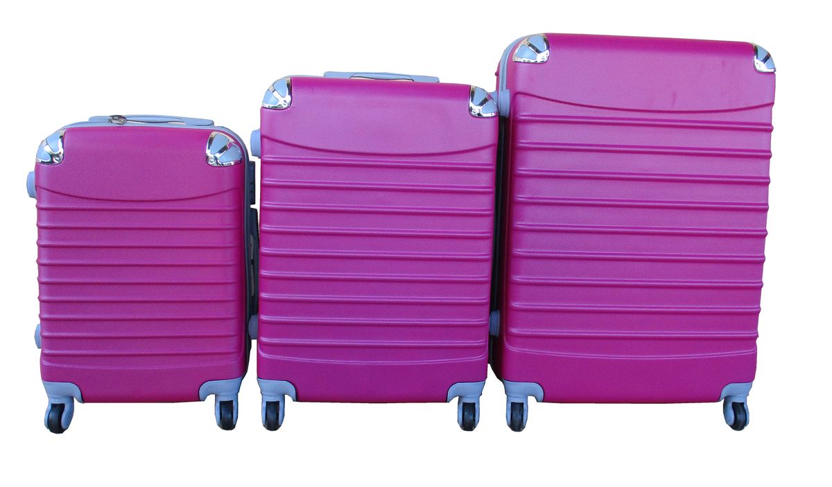 3 Piece Luggage Set - Hot Pink