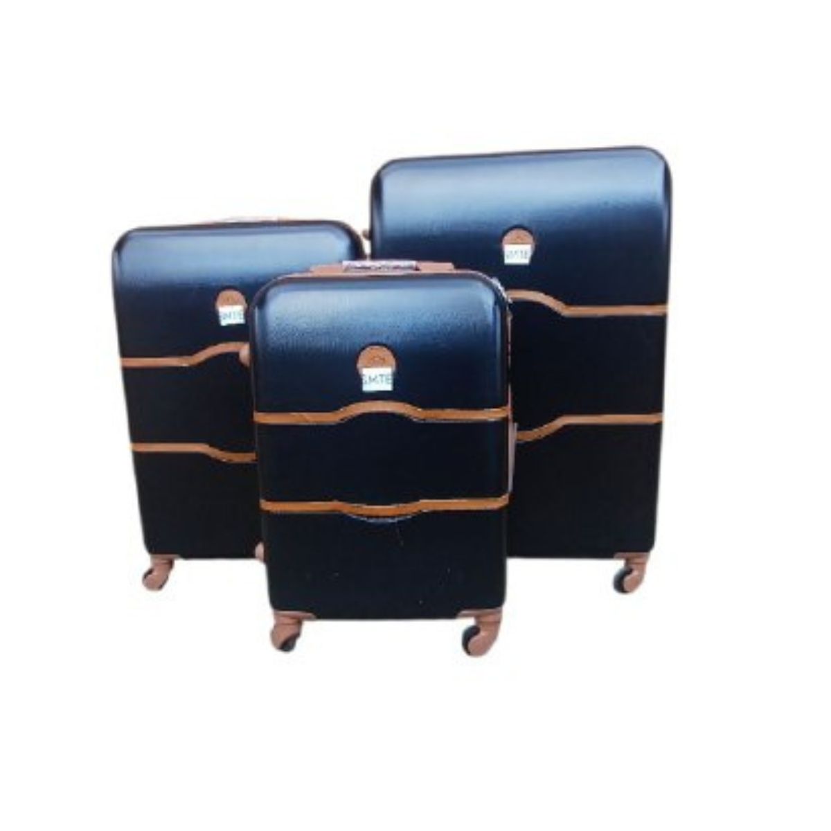 SMTE 3-Piece Luggage Set Hard Shell Suitcases with Spinner Wheels - BLACK