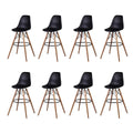 8 Pieces Of 25.5" Modern Style Eiffel Chair Counter Bar Stools Set - Black