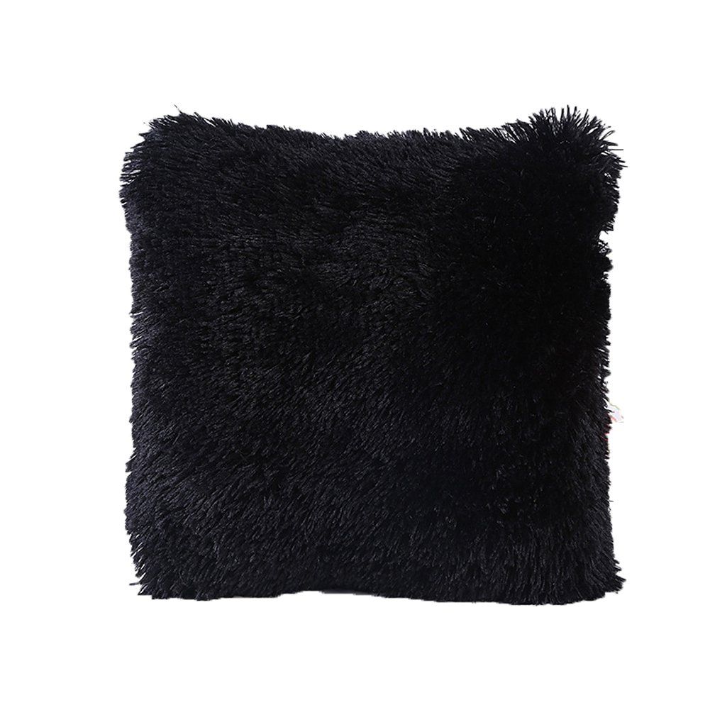 Black Fluffy Cushion