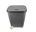 Two Tone Reed Weave Laundry Basket with Hinge Lid & SMTE Pegs - Grey