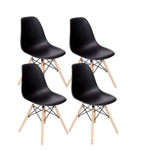 Replica Eames Side Chair - Set of 4 - Black SA