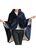BLS-Fashionable Winter Poncho - Navy Blue