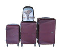 3-Piece ABS Hard Shell Luggage Set + Elephant Backpack - Purple