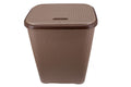 Two Tone Reed Weave Replica PVC Laundry Basket with Hinge Lid - Chocolate