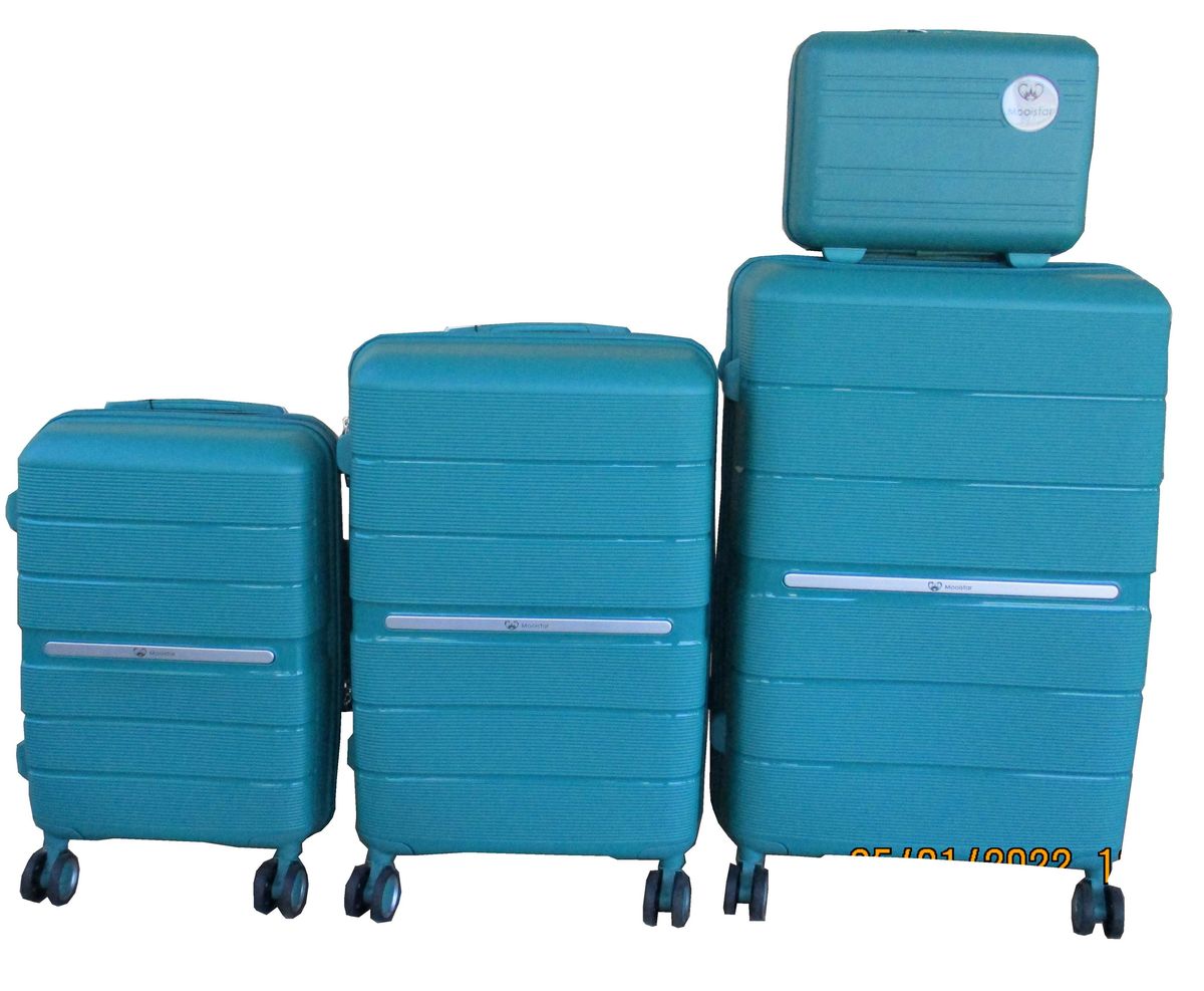 Unbreakable Travel Luggage 4 Piece Suitcases Spinner - Blue