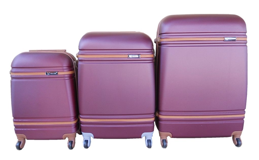 3 Piece Nexco Travel Luggage Bag Set - Plum