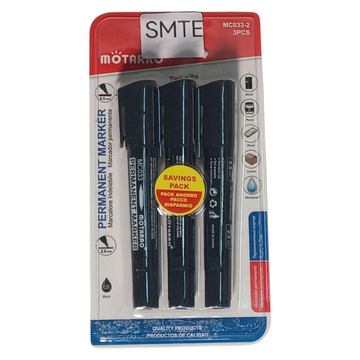 SMTE - Permanent Marker Set of 2 Black