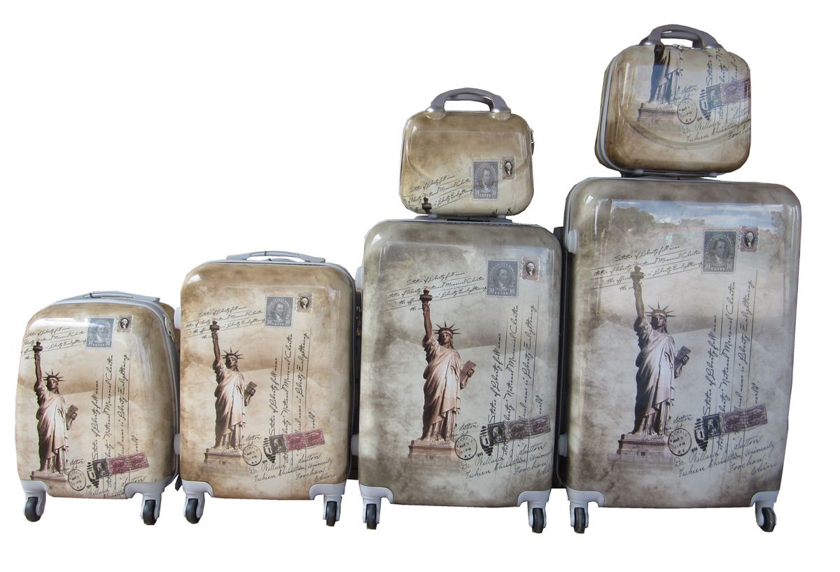Luxury PC Travel Luggage - 6 Piece - Statue Of Liberty