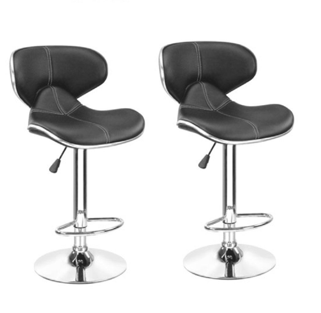 Bar Stools / Breakfast Breakfast Chairs - Set of Two – Black Colour