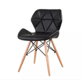 Bright Diamond Padded chairs with wooden legs - Black