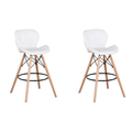 2 Pieces Butterfly Chair Eames Style Bar Stool Set - White