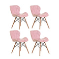 4 Piece Of Multifunctional Scandinavian Butterfly Design Ergonomic Chair Set - Pink