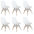 6 x Wooden Leg White Cafe Chair