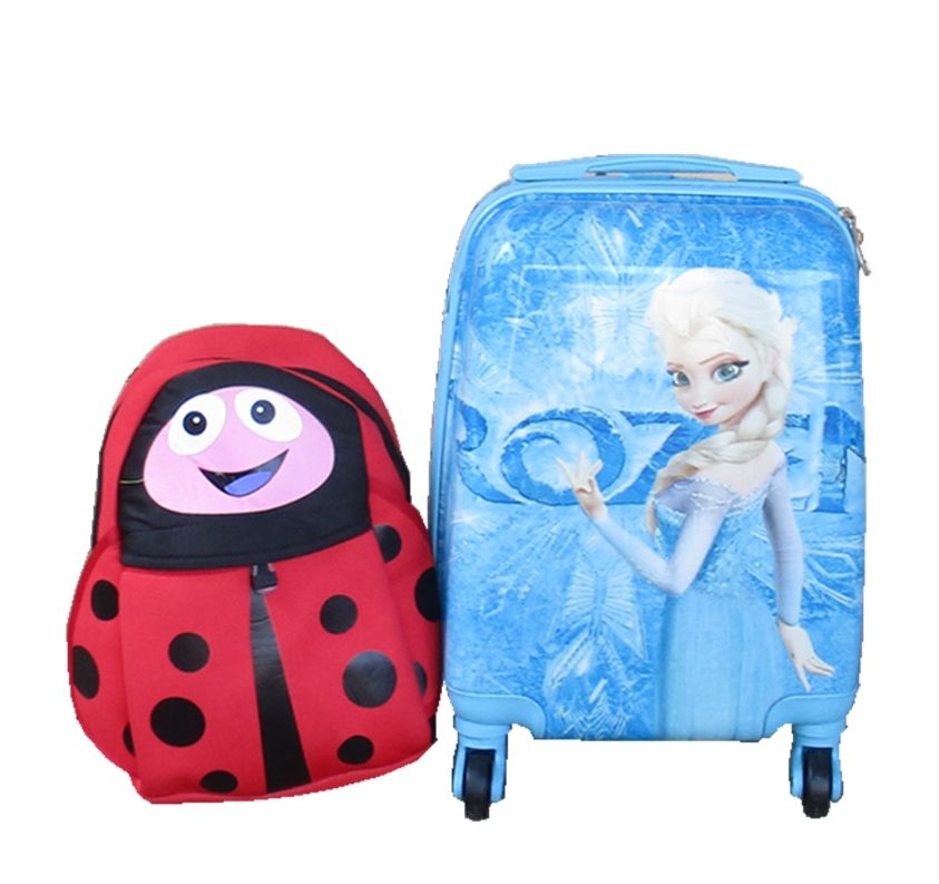 Frozen & Red Ladybug Kids 2-Piece Luggage Set - Spinner Suitcase & Backpack