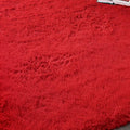 Large Light Shaggy Fluffy Carpets(1.6m x 2.25m) - Red