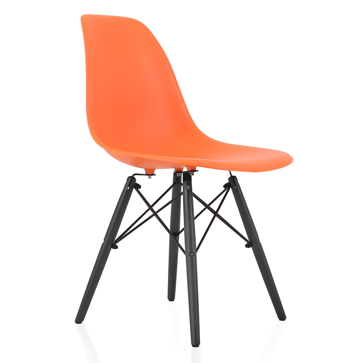 Pre Assembled - Modern Wooden Leg Chair - Orange