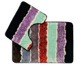 2 Piece Bathroom Mat Fluffy Red & Black Rainbow