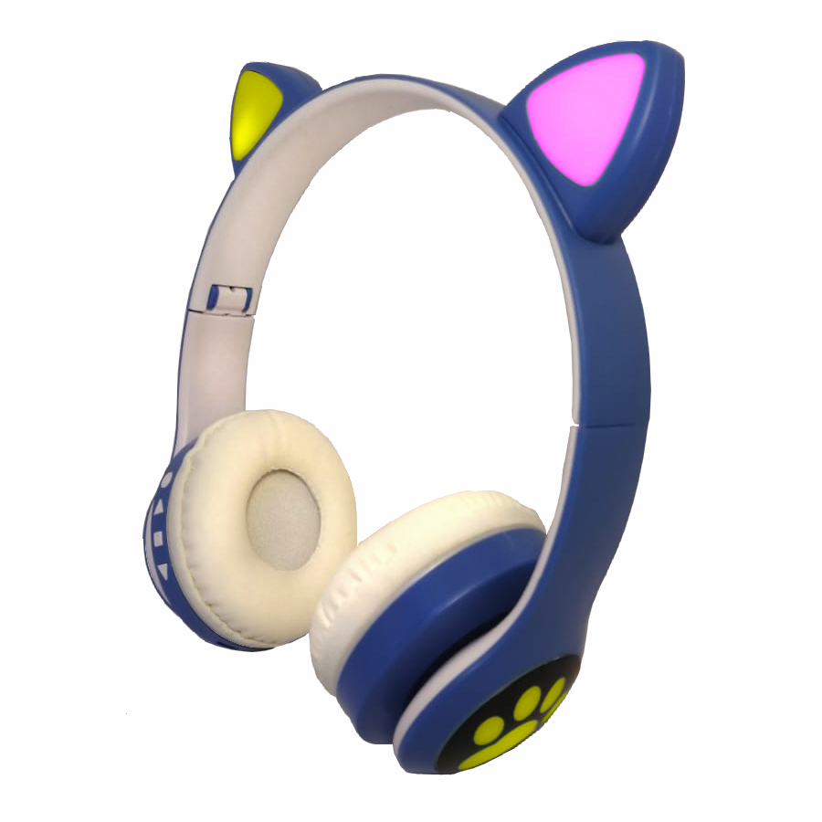 LED 2.4GHz Wireless Cat Ear Headphones VZV-23M - Blue / Purple