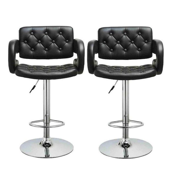 GB Royal Luxury Leather Bar Stool-Set of 2