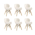 6 Piece Of Multifunctional Scandinavian Butterfly Design Ergonomic Chair Set - White