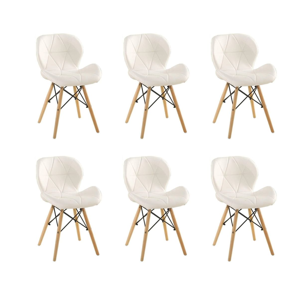 6 Piece Of Multifunctional Scandinavian Butterfly Design Ergonomic Chair Set - White